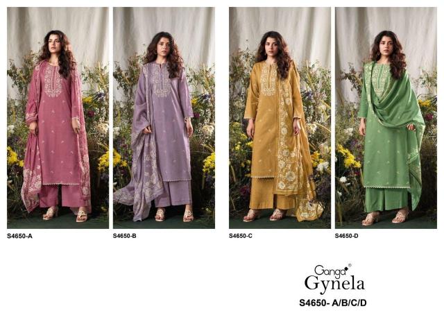 Ganga gynela 4650 dress material wholesaler new tt market ring road surat